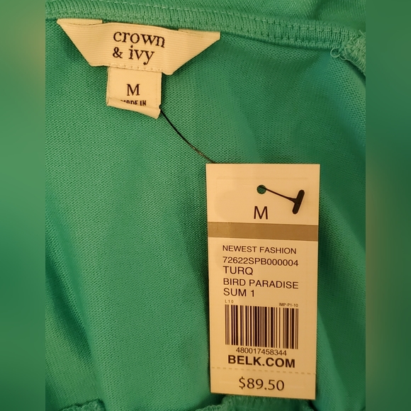 Crown & Ivy Turquoise Sleeveless Maxi Dress MWT Size M - Picture 6 of 7